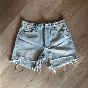Just Black Frayed Light Blue Jean Shorts